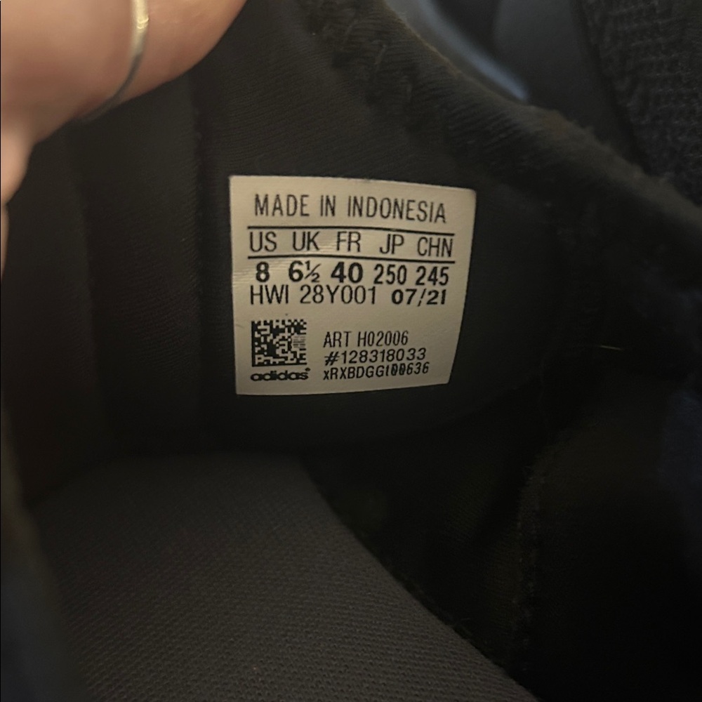 Adidas Black Slip-On Shoes with Iridescent Logo - Picture 4 of 5